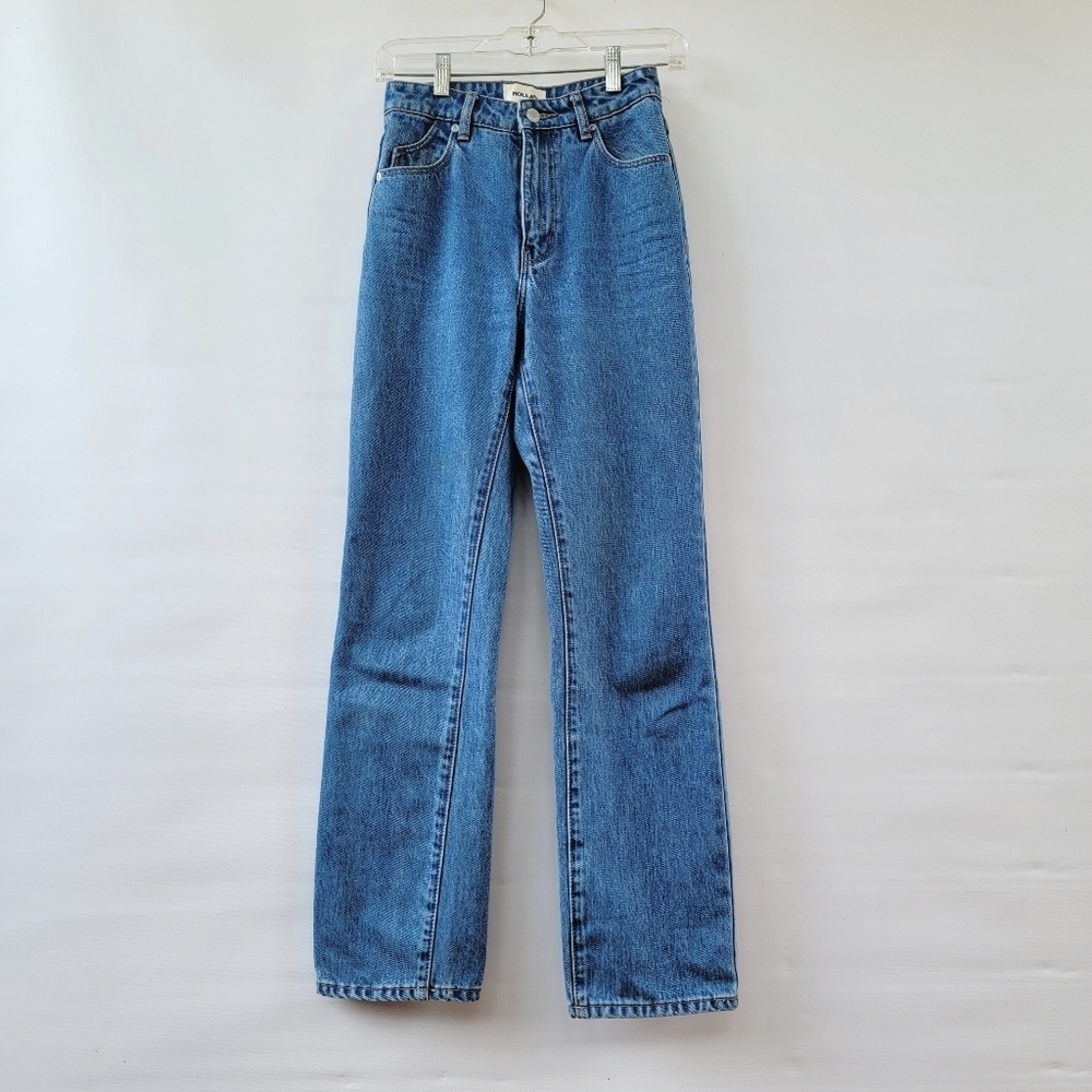 Rolla's High Rise Straight Leg Jeans Size 24 Blue Boho Western Minimalist Norm